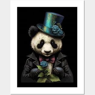 Panda wearing Top Hat Posters and Art